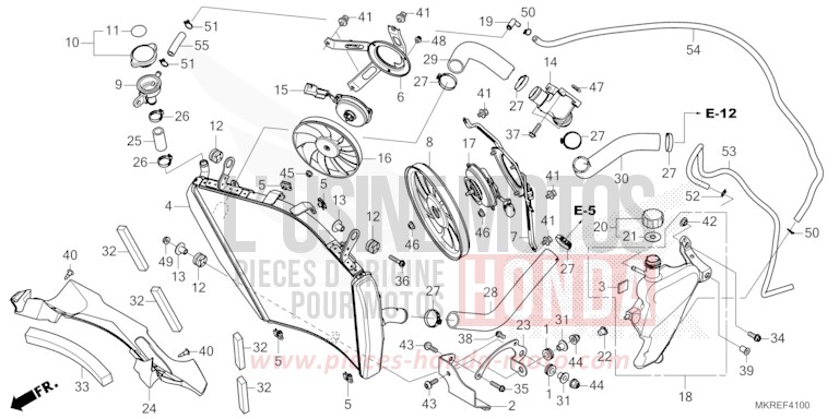 RADIATEUR de CBR1000RR SP SP1 SP2 MAT PEARL MORION BLACK (NHC33) 2024